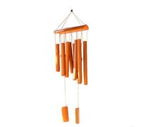 1 carillon éolien en bois naturel fabriqué à la main - Décoration musicale pour jardin, terrasse, relaxation en plein air, méditation - Cloche en bois robuste (B)