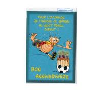 1 Carte Bon Anniversaire Animal Rigolo Foot et 1 enveloppe - Enfant ou Adulte - carterie Football et Sport