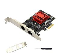 1 carte convertisseur Gigabit Ethernet PCI-E,2 x RJ45 Gigabit interface contrôleur réseau adaptateur avec chipset 82575EB pour ordinateurs de bureau,stations de travail,serveurs,avec support discret.