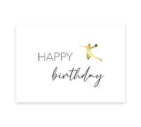 1 carte d'anniversaire élégante de qualité supérieure pour handballeur - 10,5 x 14,8 cm - Carte Happy Birthday (papier design) avec 1 enveloppe marron (papier naturel) - Carte de vœux d'anniversaire