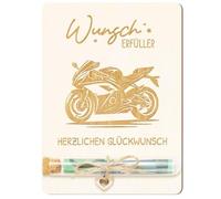 1 carte d'anniversaire pour moto, emballage en bois, cadeau pour homme et femme, moto avec tubes à essai, cadeau d'argent pour moto, tirelire, vélo, sport