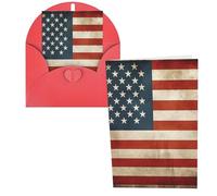 1 carte de remerciement avec enveloppes, drapeau américain vintage des États-Unis, 10,2 x 15,2 cm, carte de vœux pour notes personnalisées, cartes formelles pour toutes les occasions, adaptées pour