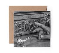 1 carte de vœux émetteur-récepteur radio amateur haute fréquence - vierge pour anniversaire de mariage #45327
