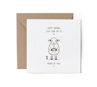 1 carte de vœux « Keep Going Ewe Can Do It » - Encouragement des moutons #47021
