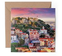 1 carte de vœux - Lisbonne Portugal Château de Sao Jorge - Vierge Anniversaire Célébration Anniversaire Anniversaire #51343