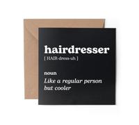 1 carte de vœux pour coiffeur - Description du dictionnaire des fans de coiffure Regular But Cooler Sport Definition Funny Joke Hobby Job Happy Birthday #82638