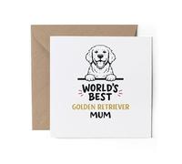 1 carte de vœux World's Best Golden Retriever Mum - Chien Fête des Mères Cadeau d'anniversaire #71446