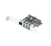 Carte réseau PCIe 10/100/1000 avec hub 3 ports USB-A 3.0 Std + LowProfile