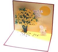 1 carte pop-up 3D en forme de fleur de lapin avec enveloppe, carte d'invitation, carte d'anniversaire, carte de vœux à faire soi-même, cartes de vœux pour femmes, hommes, enfants, adolescents, fils
