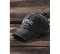 1 casquette de baseball unisexe style Y2k brodée California West Coast - Noir