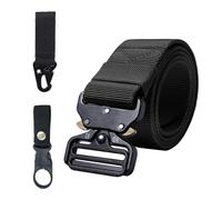 1 ceinture tactique d'extérieur, avec 1 boucle pour bouteille d'eau, 1 boucle à crochet, ceinture militaire pour homme, tissu en nylon à fermeture rapide, peut être utilisée pour le sport, l'aventure,
