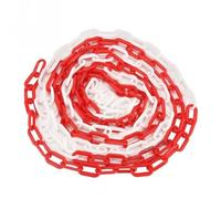 1 chaîne d'avertissement en plastique for barrière de sécurité routière, 6/8/10 mm, accessoires protection Pour Le Contrôle Des Foules(Red White,10mm x 10M)