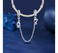 1 chaîne de sécurité en forme de lune étoilée argentée pour la fabrication | Assortiment de tenues quotidiennes et de bracelets, décorations de Noël, breloques pour la fabrication de bijoux