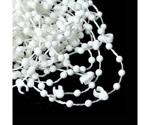 1 chaîne inférieure de store vertical de 10 m avec 100 clips - Chaîne de store verticale, chaîne inférieure de persienne - Pièces de réparation pour stores verticaux de 89 mm (10 m de long, blanc)