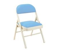 1 chaise pliante facile sans installation - Chaise portable empilable avec cadre en acier pour intérieur/extérieur, idéale pour les cafés et les restaurants, couleur bleue élégante