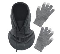 1 Chapeau Coupe-Vent Et 1 Paire De Gants, Masque Facial Réglable, Accessoires Thermiques D'Hiver, Adaptés Aux Activités De Plein Air Comme Le Vélo Et Le Ski