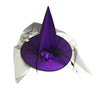 1 chapeau de sorcière gothique de la reine - En maille - Simulation florale - Accessoire de costume baroque pour Halloween, fête, maquillage, sorcière, cosplay