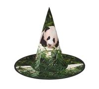1 chapeau d'Halloween - mignon petit panda imprimé sorcières décoration fête, accessoire de jeu de rôle, casquette de magicien magique pour femmes et hommes