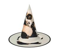 1 chapeau d'Halloween - mignon petit panda imprimé sorcières décoration fête, accessoire de jeu de rôle, casquette de magicien magique pour femmes et hommes