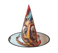 1 chapeau d'Halloween - Sorcière humaine anatomie cœur graphique imprimé fête costumée femme homme casquette corne pointue lumière pour Pâques festif