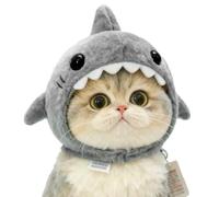 1 chapeau mignon pour chat - En forme de requin réglable pour chat - Accessoire de tenue douce pour chat - Chapeau chaud pour fête et déguisement pour chats pour photographie, cosplay, costume