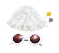 1 Chapeau Seau À Pois, 1 Paire De Lunettes De Soleil, Chapeau De Bébé Réversible, Casquette À Visière Respirante, Chapeau De Pêche Doux Et Mignon, Chapeau De Soleil D'Extérieur