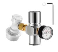 1 chargeur de Co2 for fût de bière, Mini régulateur de Co2 0-60PSI, distributeur de Co2 Portable avec verrouillage à bille, déconnexion rapide for le brassage à domicile(Set)