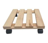 1 chariot de plantation carré 30 x 30 cm en bois de hêtre | Charge maximale : 120 kg | Support à roulettes pour pots de fleurs et meubles | 4 roulettes pivotantes | Stable et massif | Pour l'intérieur