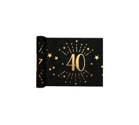 SANTEX 6787-40-30, Chemin de Table Âge étincelant métal Noir/Or, 40 Ans