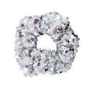 1 chouchou à paillettes pour femme, chouchous - Bijou de cheveux - Élastiques épais - Bandeau tendance pour queue de cheval - Accessoires pour cheveux - Argenté