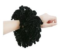 1 chouchou hijab en velours uni pour femme - Couleur unie - Gros bandeau pour le maquillage des femmes, Noir , taille unique
