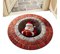 1. Christmas Rug, Washable Santa Claus Carpet for Festive Decor, Holiday Illusion Floor Mat with Non-Slip Backing, Home Decoration for Living Room, Bedroom, Bathroom