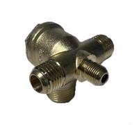 1 clapet anti-retour de type V - Valve de compresseur d'air - Connecteur 4 voies - Raccord de pression en zinc pour systèmes pneumatiques - Prévention du refoulement (16 mm)