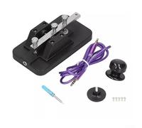 1 clé à code pour entraîneur CW, compatible avec les émetteurs-récepteurs et émetteurs CW, avec câble de données pour la pratique du télégraphe, noir/argent