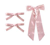 1 Clip De Tête Arrière Et 2 Clips De Poney, Décoration D'Arc, Conception De Dent Antidérapante, Accessoires Girly.