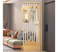 1 cloison de séparation en Bois avec Support de Rangement et Crochet for Manteau - Cloison de séparation indépendante(Walnut+White,42.5x9.8x79.5in)