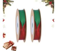 1 cm x 4,6 m Ruban de satin bicolore pour cadeau de Noël