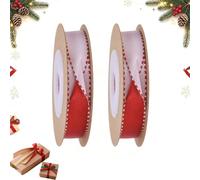 1 cm x 4,6 m Ruban de satin bicolore pour cadeau de Noël