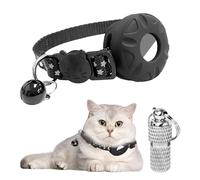 1 collier de sécurité pour chat avec 1 étiquette anti-perte, collier de jour aérien pour chat, collier réfléchissant pour chat, avec cloche, noir