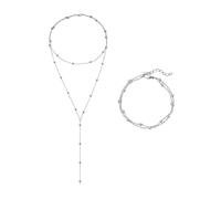 1 Collier Double Couche Et 1 Bracelet Double Couche, Bijoux À La Mode Et Simples, Bijoux Empilables Élés, Accessoires Vestimentaires, Bijoux pour Femmes