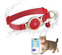 1 collier étanche pour chat compatible avec Apple Find My iOS uniquement, collier léger pour chaton, traceur GPS caché pour chats, chatons (22,9 à 33 cm), collier pour chat avec ligne réfléchissante