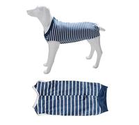 1 combinaison de récupération chirurgicale bleue pour chien - Combinaison de convalescence rayée - Combinaison de protection des plaies - Pyjama pour chien