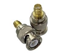 1 connecteur adaptateur RF à bride centrale et cloison mâle BNC et prise femelle 50 bornes de fils(BNC M to SMA F)