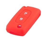 1 Coque De Protection en Silicone pour Clé De Voiture À 2/3 Boutons pour Citroen C2 C3 C4 C6 pour Peugeot 107 207 307 308 406 407 408 607(2 Buttons Red)