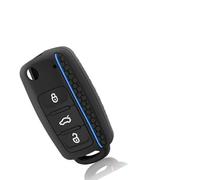 1 Coque De Protection en Silicone pour Clé Voiture pour VW pour Polo pour Tiguan pour Passat pour Golf pour Jetta pour Lavida pour Skoda pour Octavia(Blue)