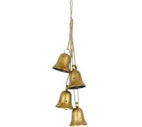 1 Corde Cloches de Noël pour décoration orcènes en Laiton Vintage Or avec Corde de Jute pour Suspendre Les Ornements Cloche Noël Robustes pour Les décorations Porte d'arbre