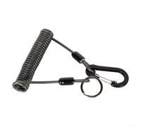 1 corde de pêche anti-perte de 22 m avec pince à ressort en spirale et cordon de moulinet de pêche avec 7 brins de fil d'acier pour une forte résistance à la tension jusqu'à 50 kg (1,2 mètres)