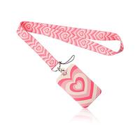 1 cordon avec porte-badge et porte-carte (cœur rose)