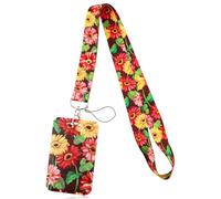 1 cordon avec porte-badge et porte-carte (tournesol)