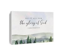 1 Corinthians 10:31 Scripture Art Canvas, Do It for Gods Glory Watercolor Print for Home Office(Framed,12x18inch(30x45cm))